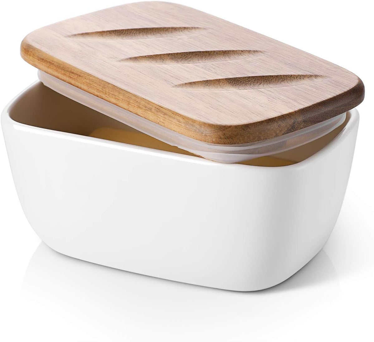 DOWAN butter dish with lid on countertop keeps butter fresh and ready