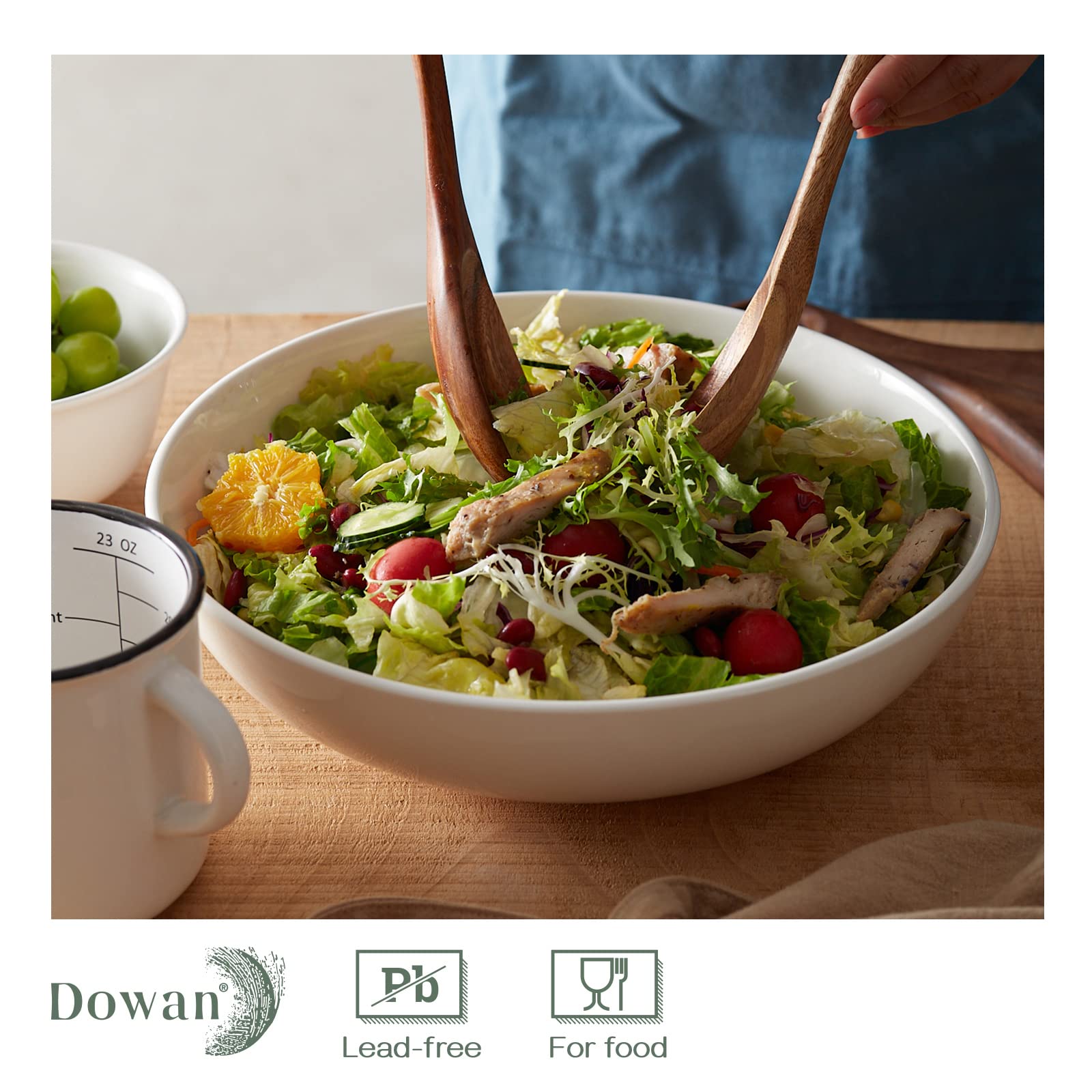 DOWAN chip-resistant bowls withstand daily use and dishwasher cleaning.