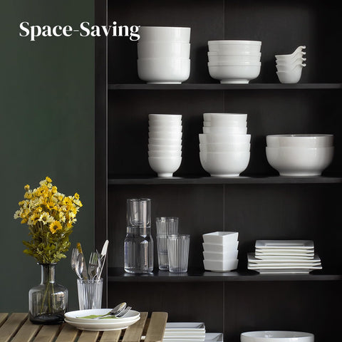 DOWAN chip-resistant porcelain, durable finish resists everyday use.
