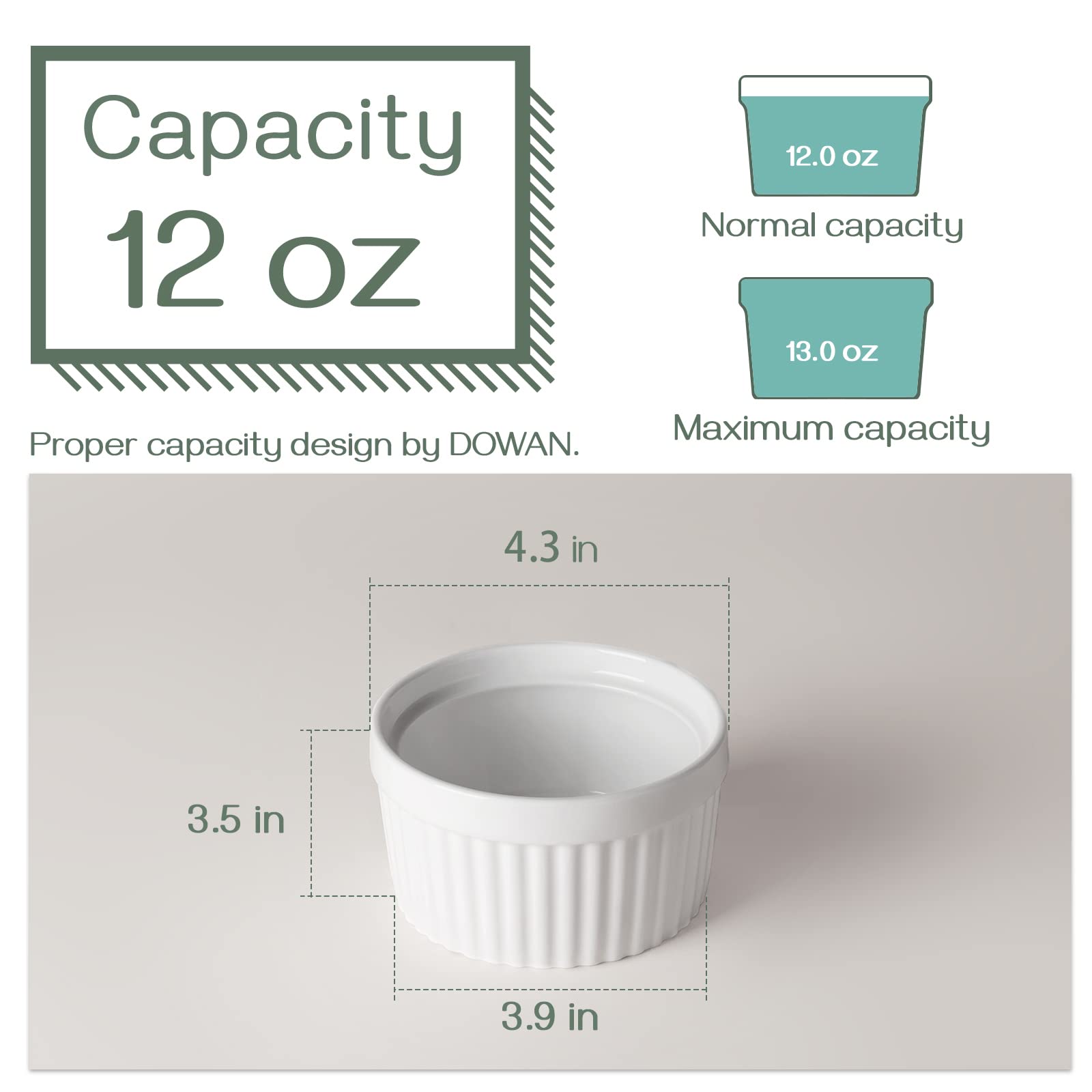 DOWAN porcelain creme brulee dishes for silky custards and crisp toppings.