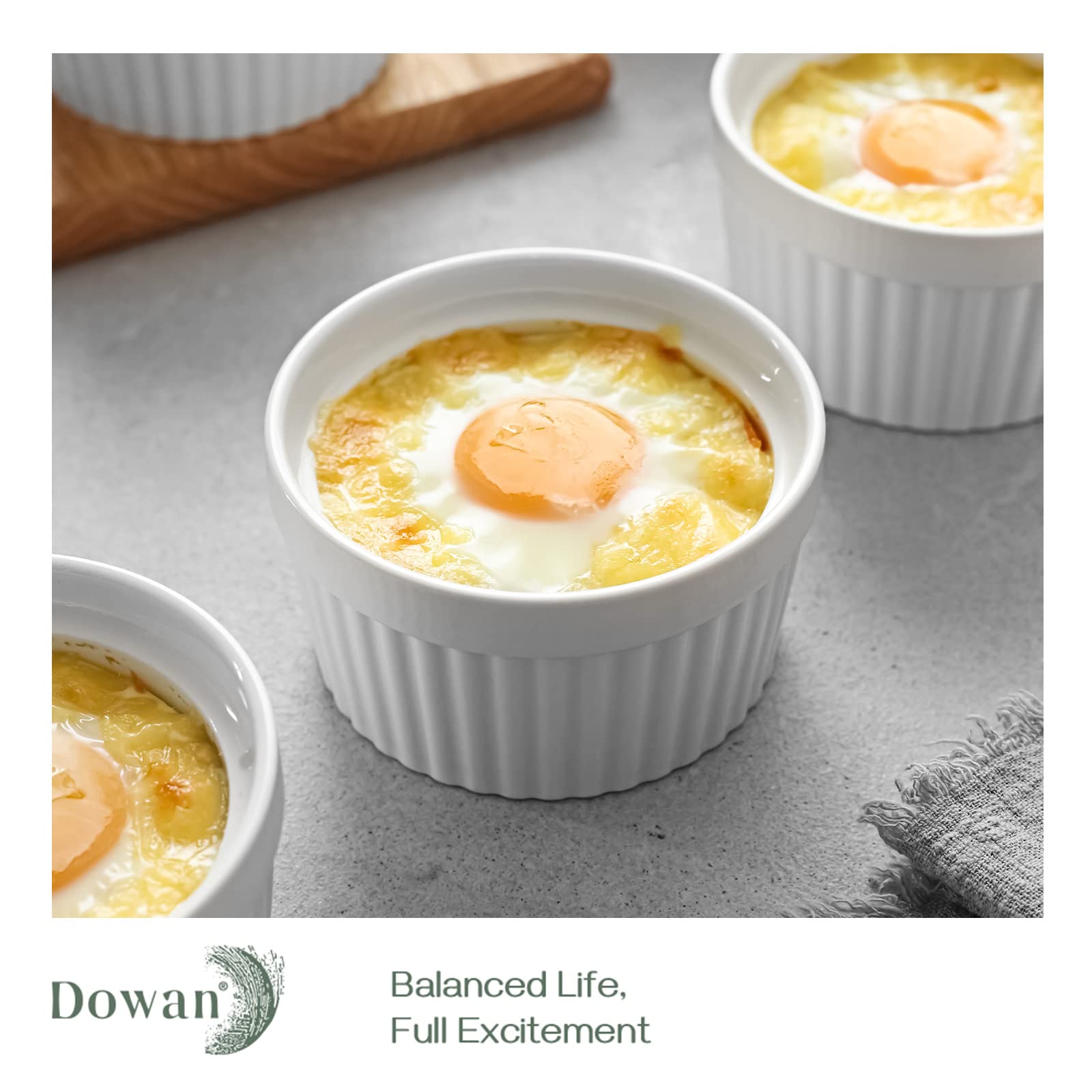 DOWAN creme brulee ramekin with lid ready for elegant dessert presentation.
