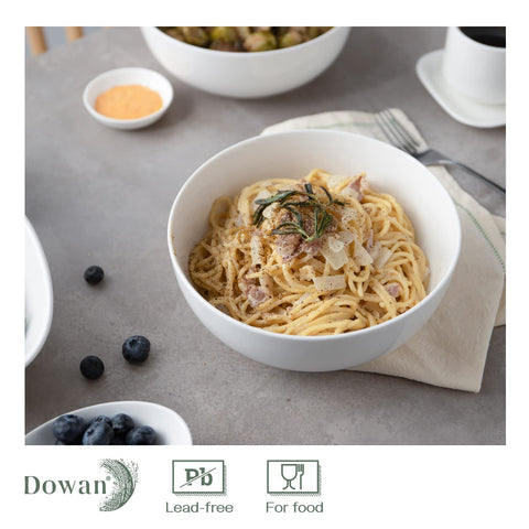 DOWAN dishwasher-safe white bowl for easy cleanup after meals
