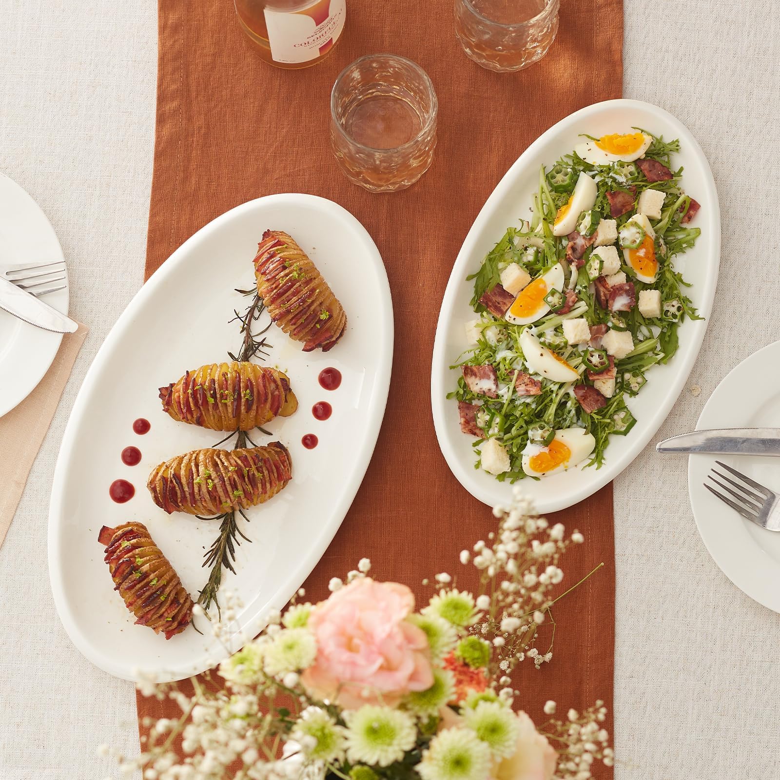 DOWAN dishwasher-safe ceramic platter simplifies cleanup.