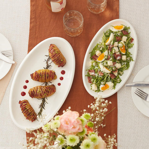 DOWAN dishwasher-safe ceramic platter simplifies cleanup.