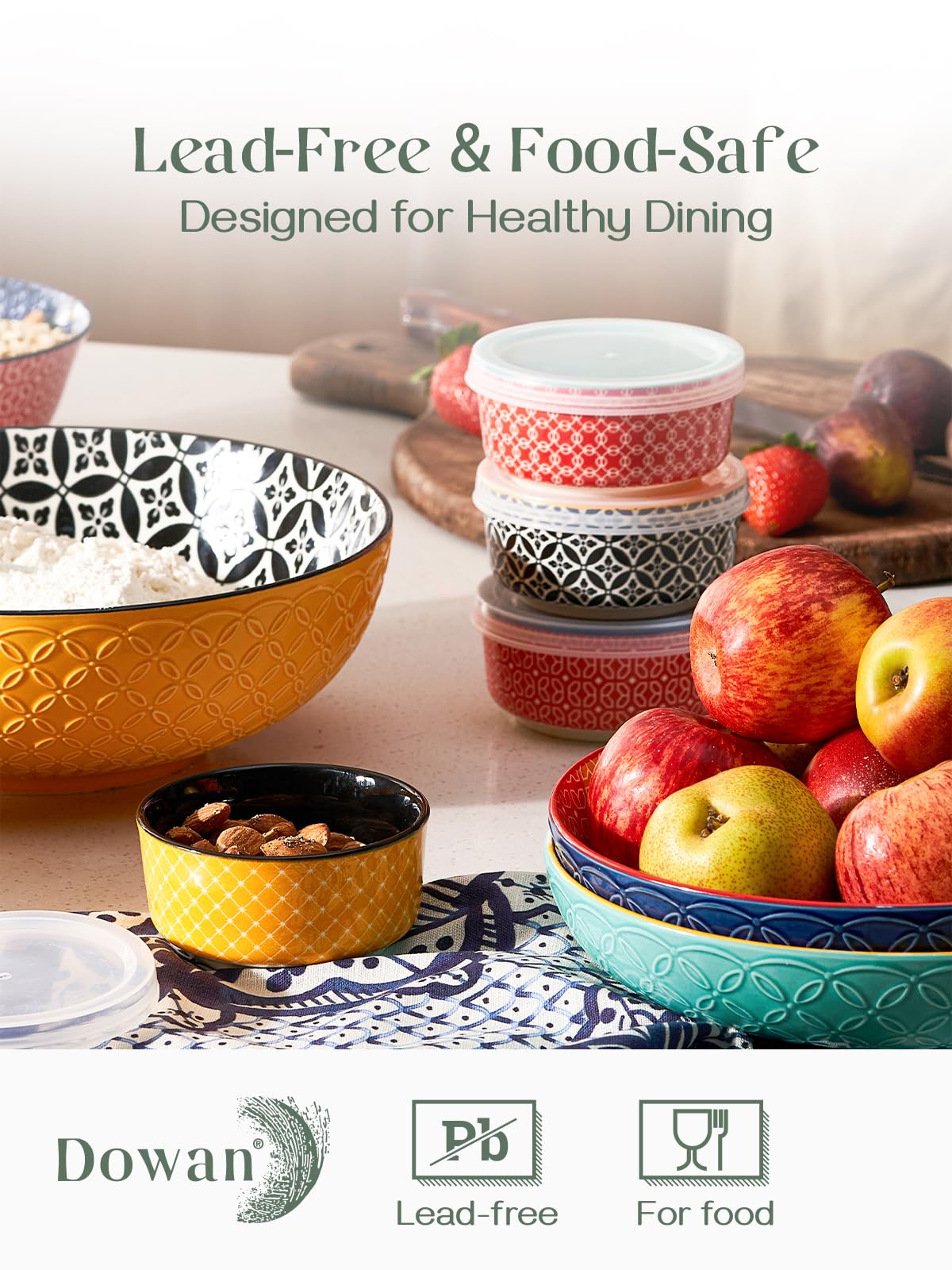DOWAN bowls are dishwasher and microwave safe for easy cleanup and reheating.