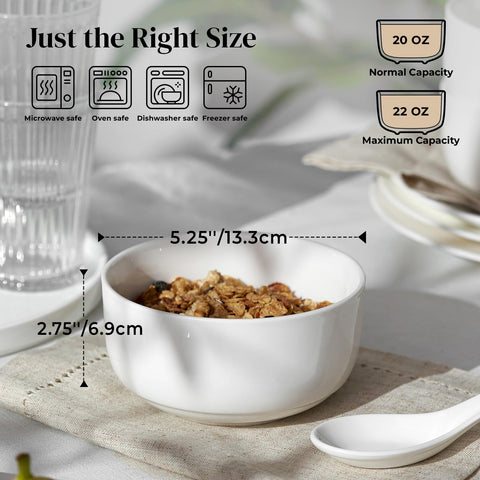 Dowan double-wall porcelain bowls stay cool to touch.