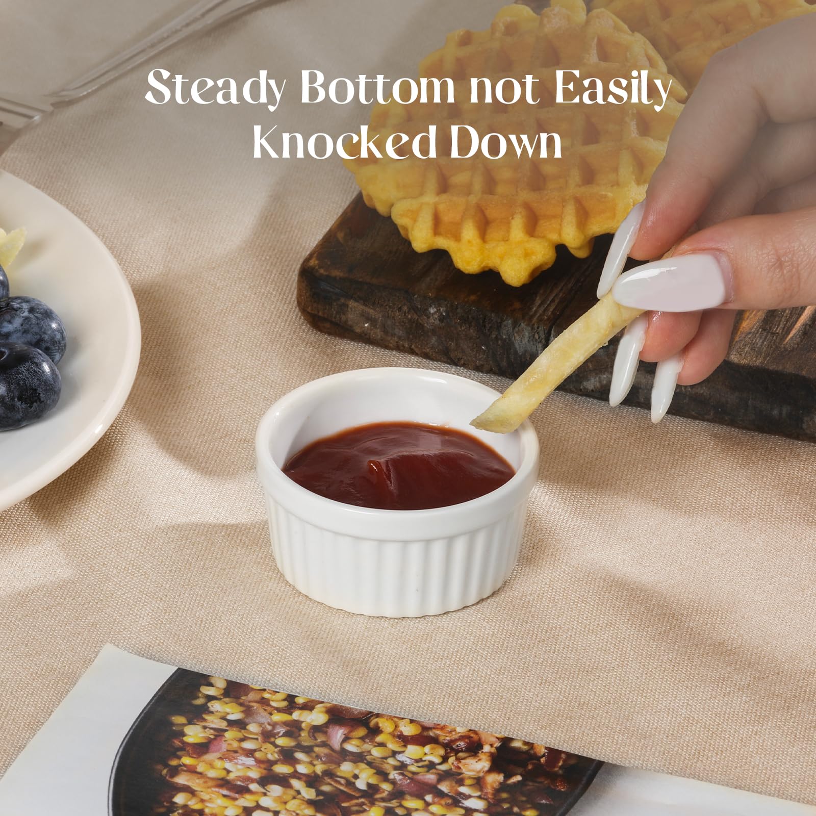 DOWAN durable porcelain dip bowls withstand daily use on table