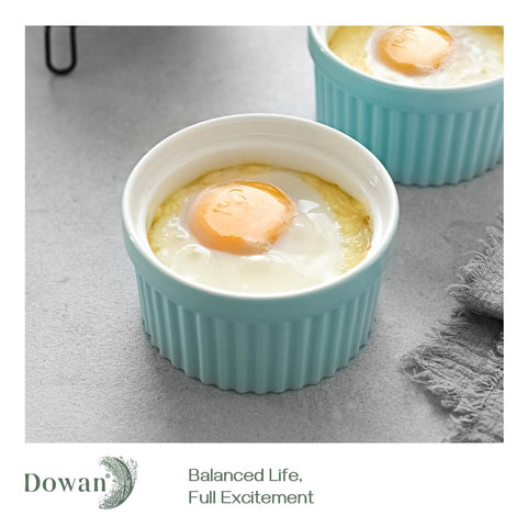 DOWAN durable glazed porcelain ramekins with easy cleaning and reuse.