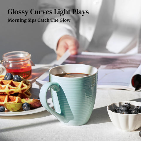 DOWAN 17oz mug with lead-free ceramic, dishwasher-safe and easy to clean