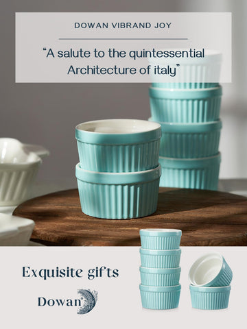 DOWAN elegant classic blue ramekins enhancing table presentation