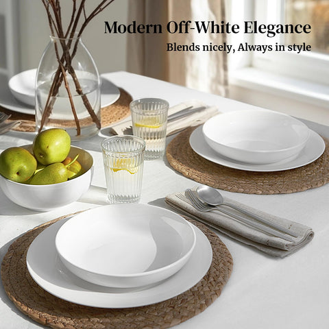 DOWAN elegant table setting with natural white bowls