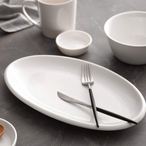 DOWAN elegant white serving tray enhances table presentation for holidays.