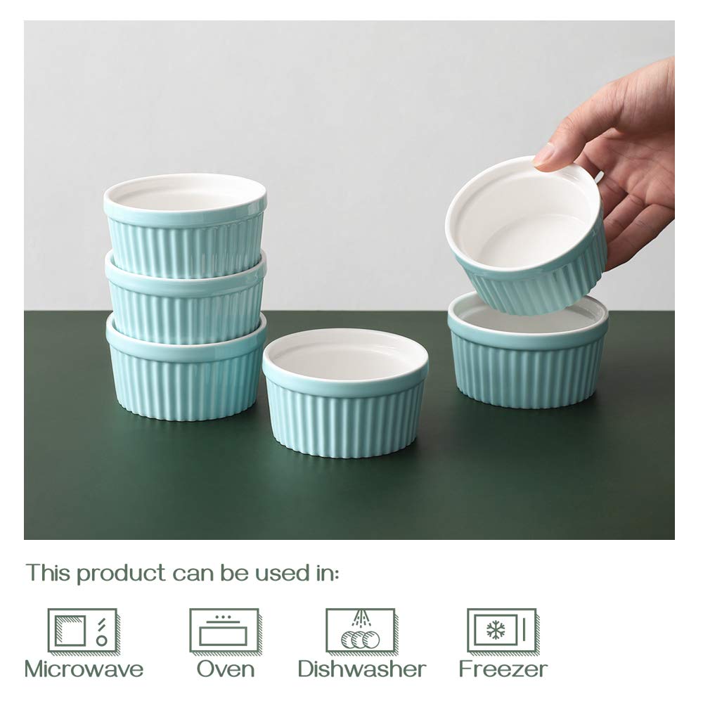 Dowan French onion soup ramekin blue heat proof serving.