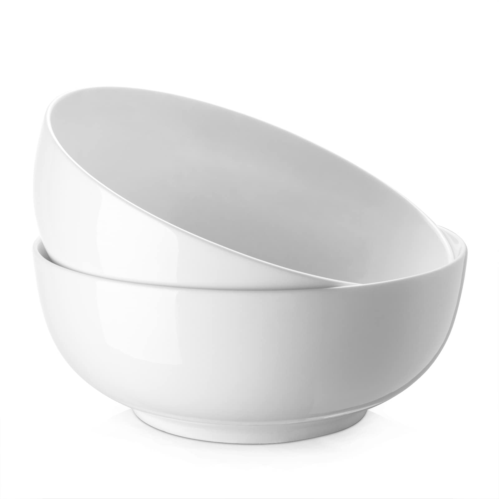 DOWAN large 8-inch white salad bowl for everyday salads and sides