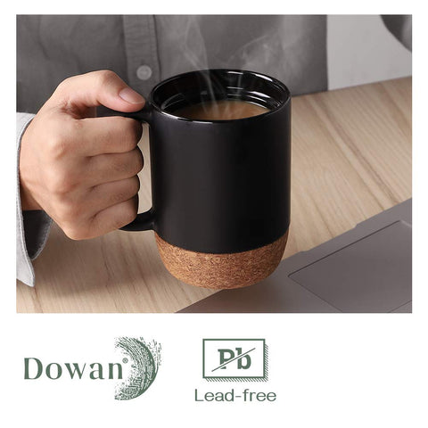 Dowan matted grey mugs with wide, comfortable handles