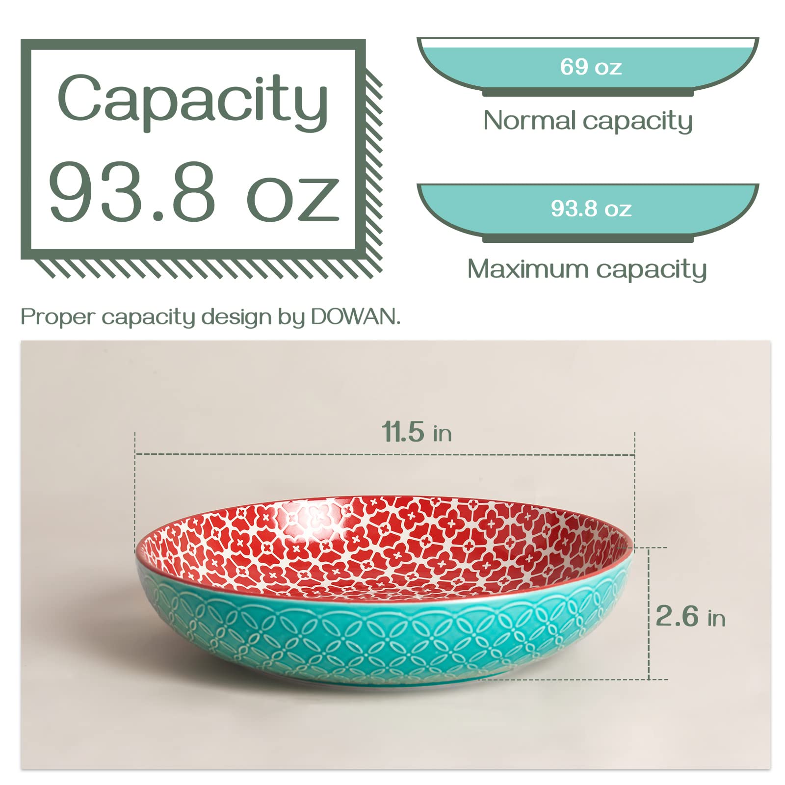 Dowan blue bowl enhances table presentation for cold dishes and desserts.