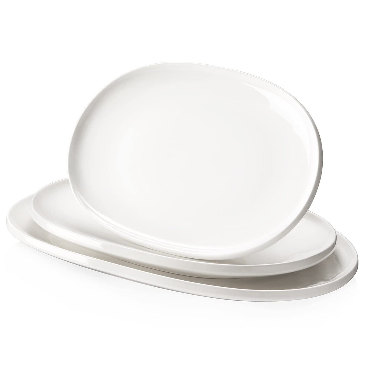 DOWAN large 16-inch serving platter on a white table for generous entrees.