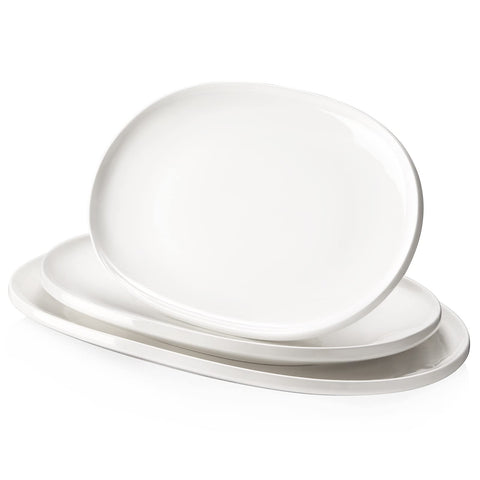 DOWAN large 16-inch serving platter on a white table for generous entrees.