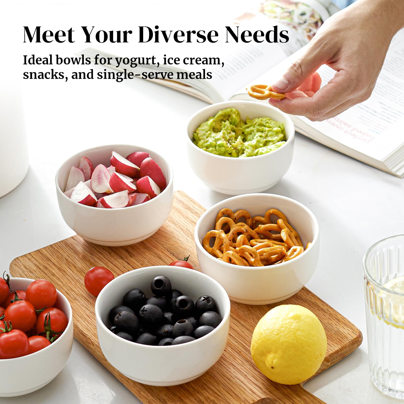 DOWAN porcelain bowls are lead- and cadmium-free for safe dining.