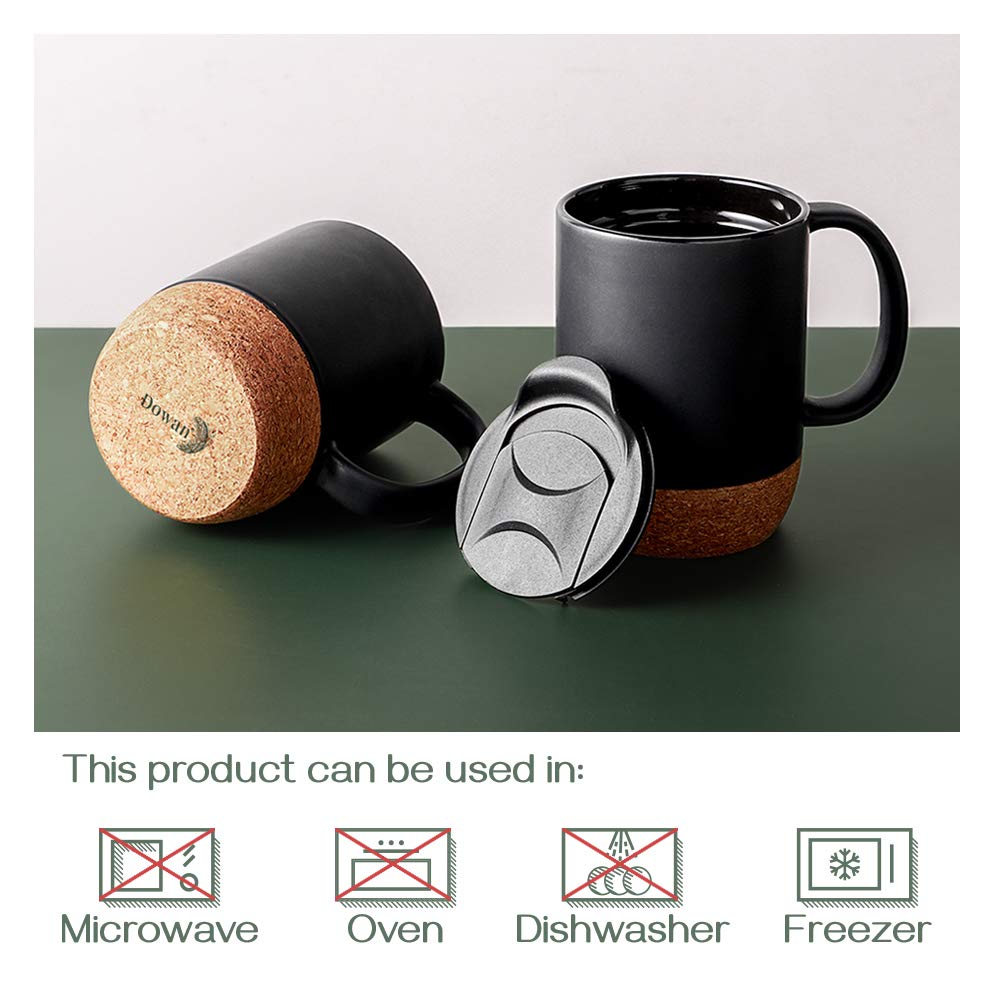 Dowan matte grey coffee mug duo for daily beverages