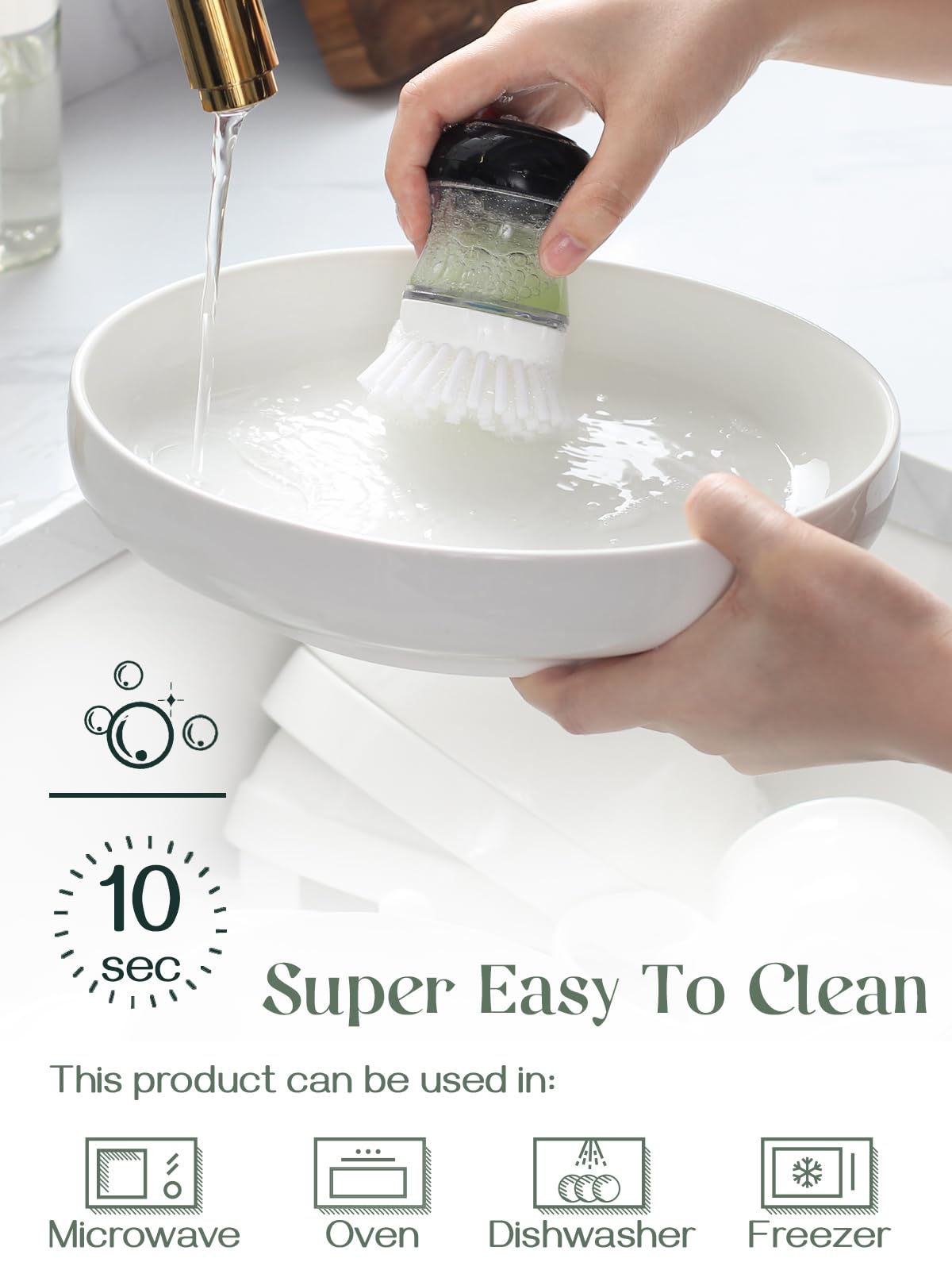 DOWAN microwave and dishwasher-safe bowls symbols, convenient daily meals.