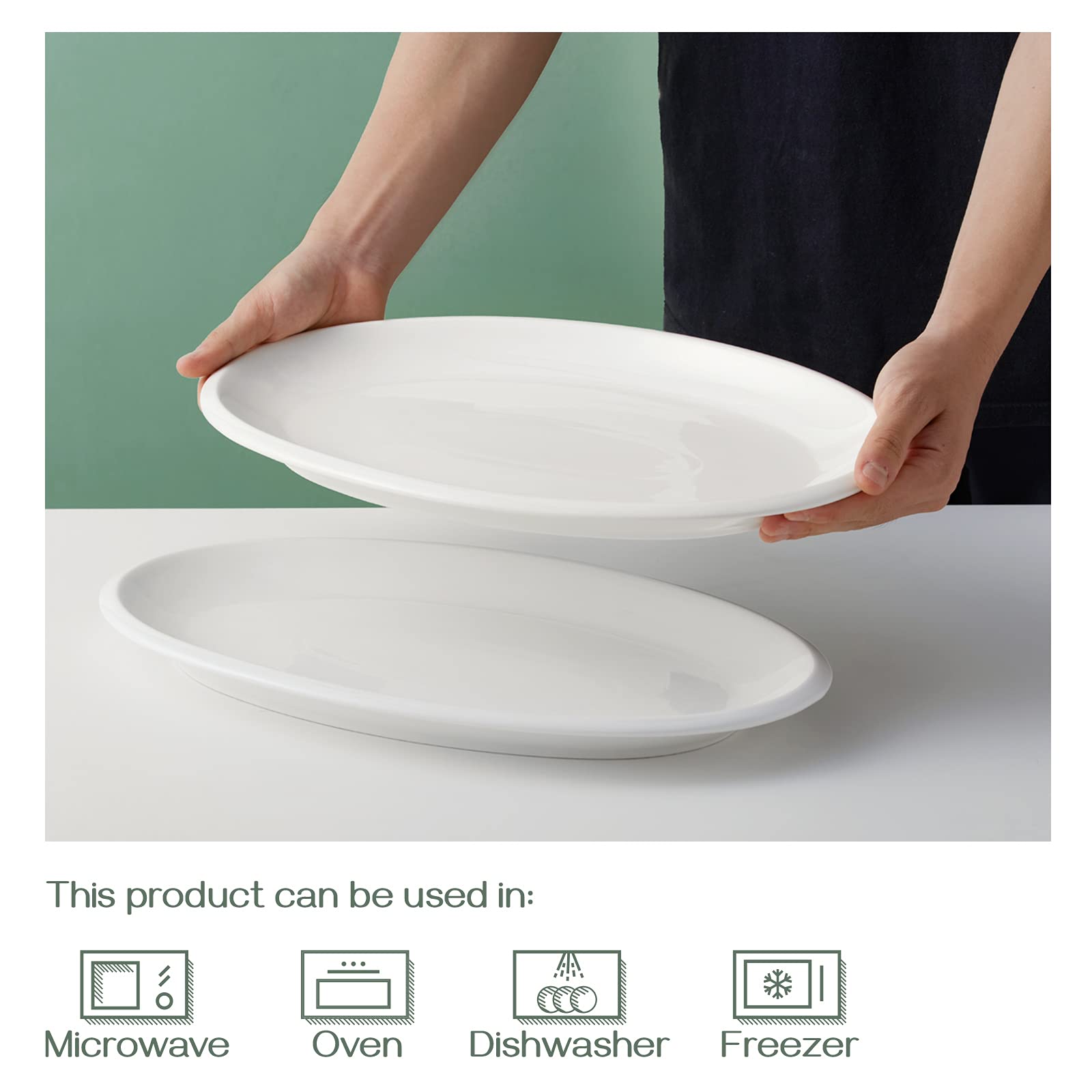 DOWAN microwave and oven safe platter for reheating and serving.
