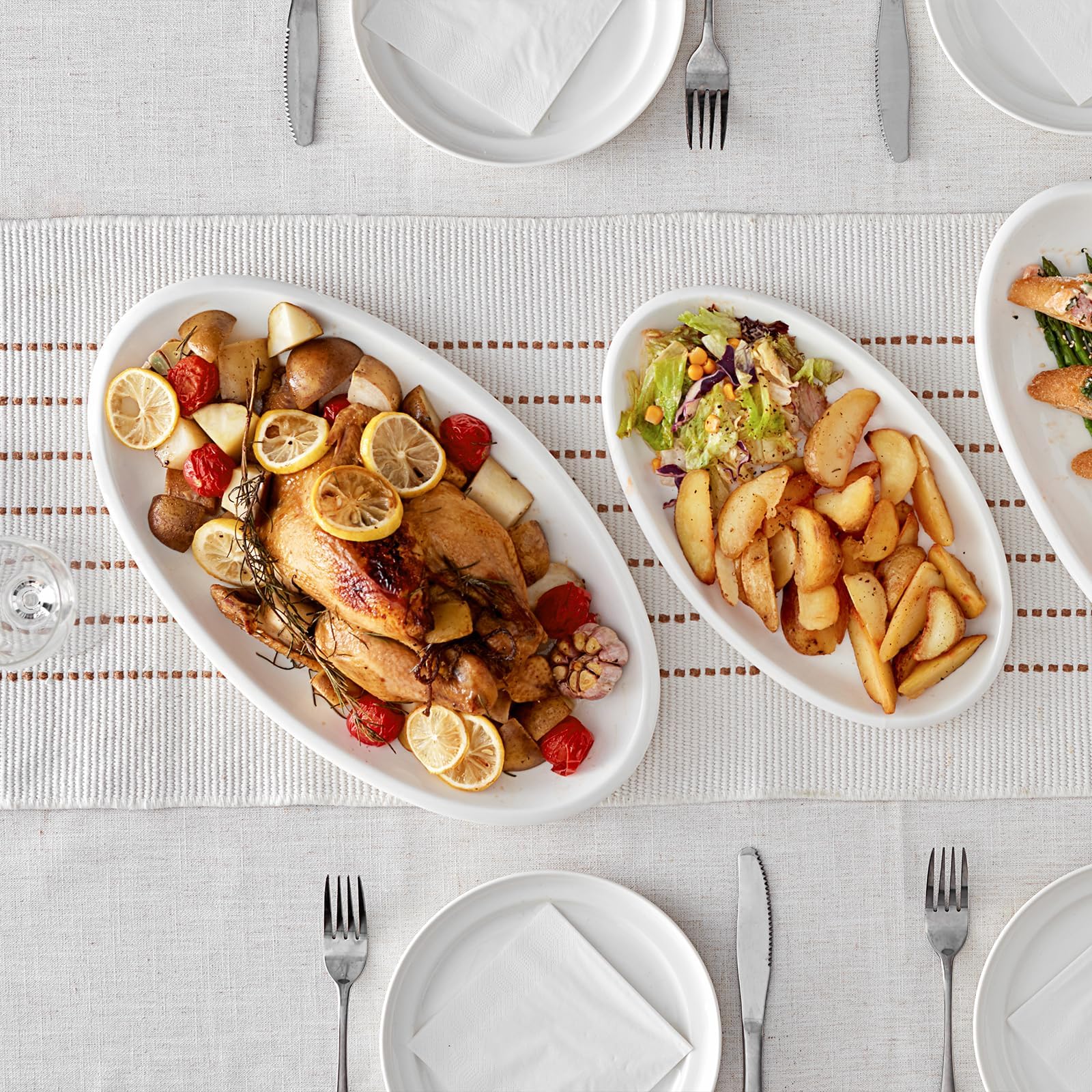 DOWAN microwave-safe porcelain platter for quick reheating.