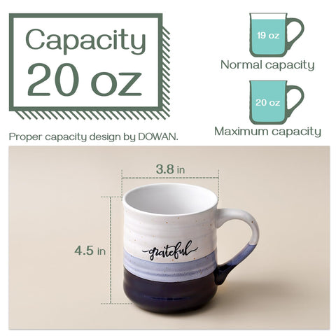 Dowan mug with large handle offers comfortable grip during tea or coffee