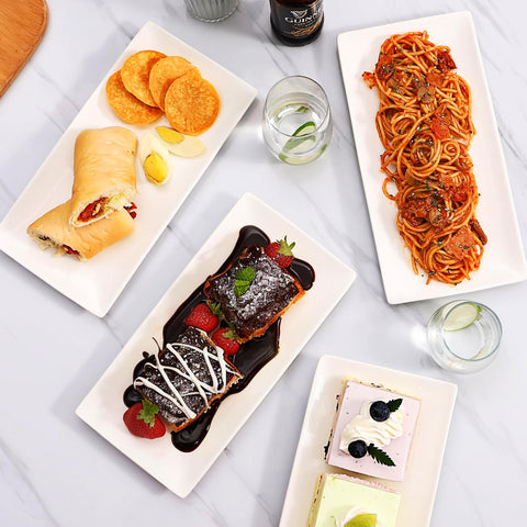 DOWAN nestable platters save cabinet space while hosting guests.