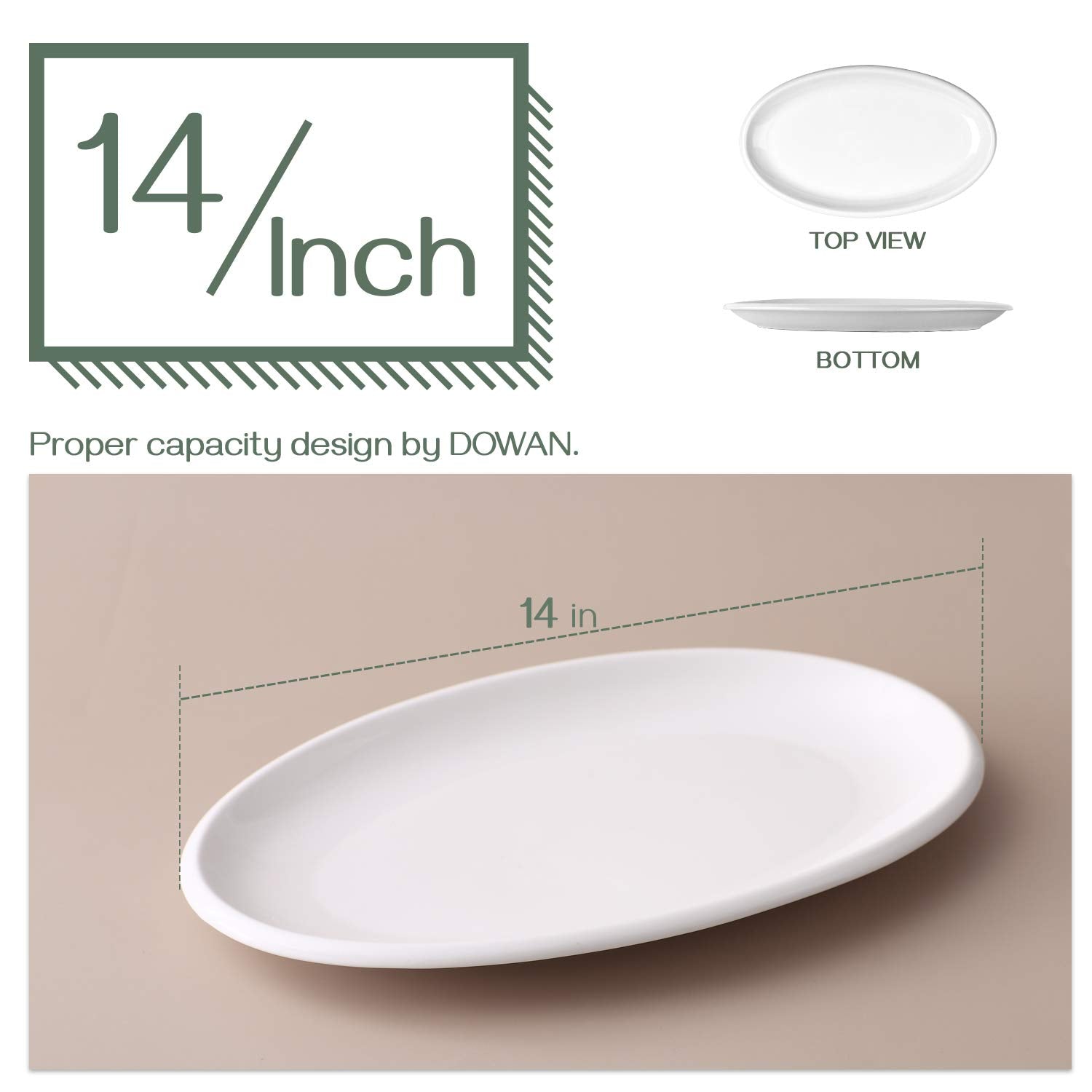 DOWAN no-spill edge design platter, easy to transport during entertaining.