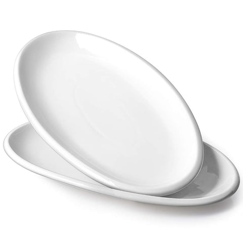 DOWAN oval 14in serving platter, top view, ideal for mains and appetizers.