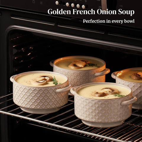 DOWAN oven-safe ceramic bowls withstand high heat for finishing dishes