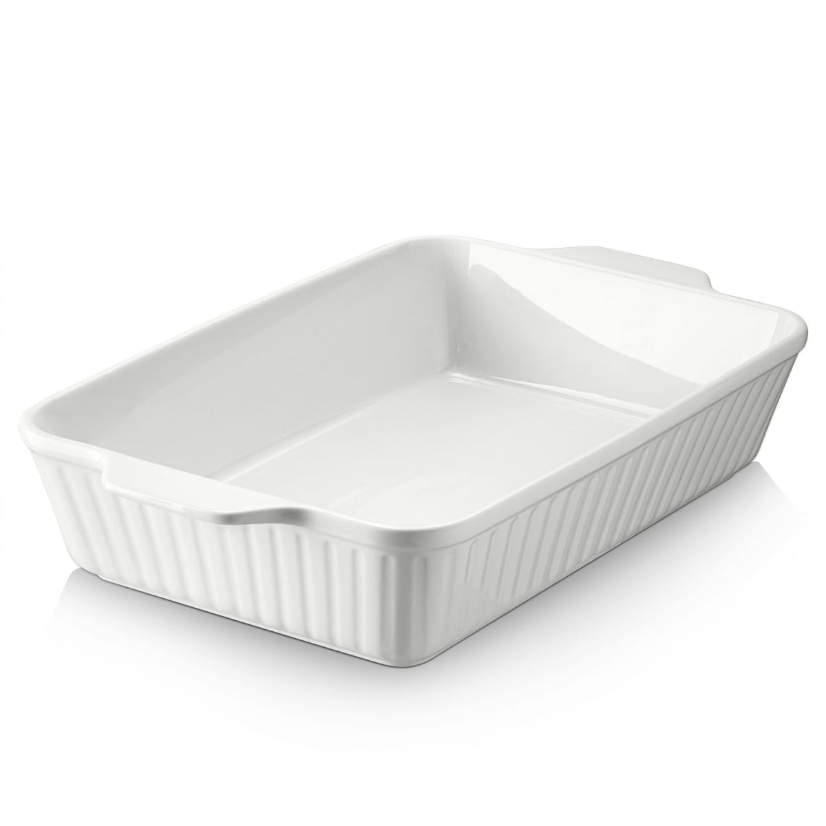 DOWAN oven-safe casserole dish 9x13 with handles for easy transfer from oven to table.