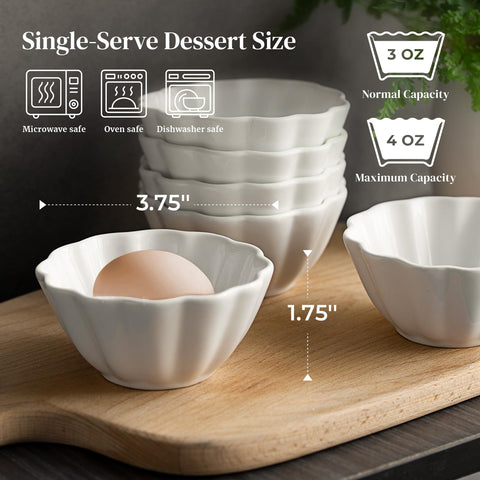 DOWAN oven-safe creme brulee cups set of 6 for baking and serving