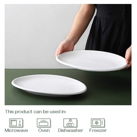 DOWAN oven-safe porcelain platter suitable for warming dishes in the oven.