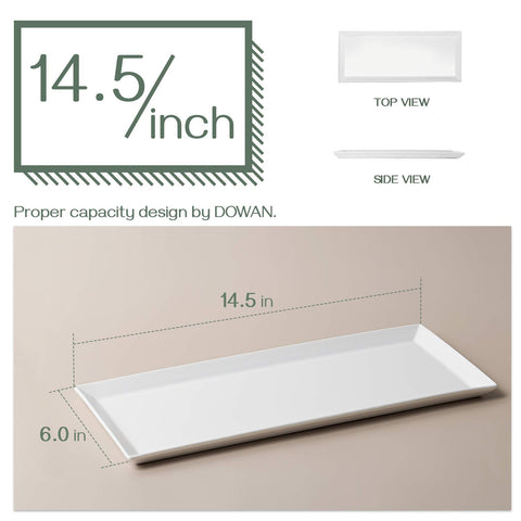 Dowan oven-safe rectangle plates reheat dishes safely and serve.