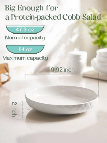DOWAN pasta bowls with wide shallow design ideal for large servings.
