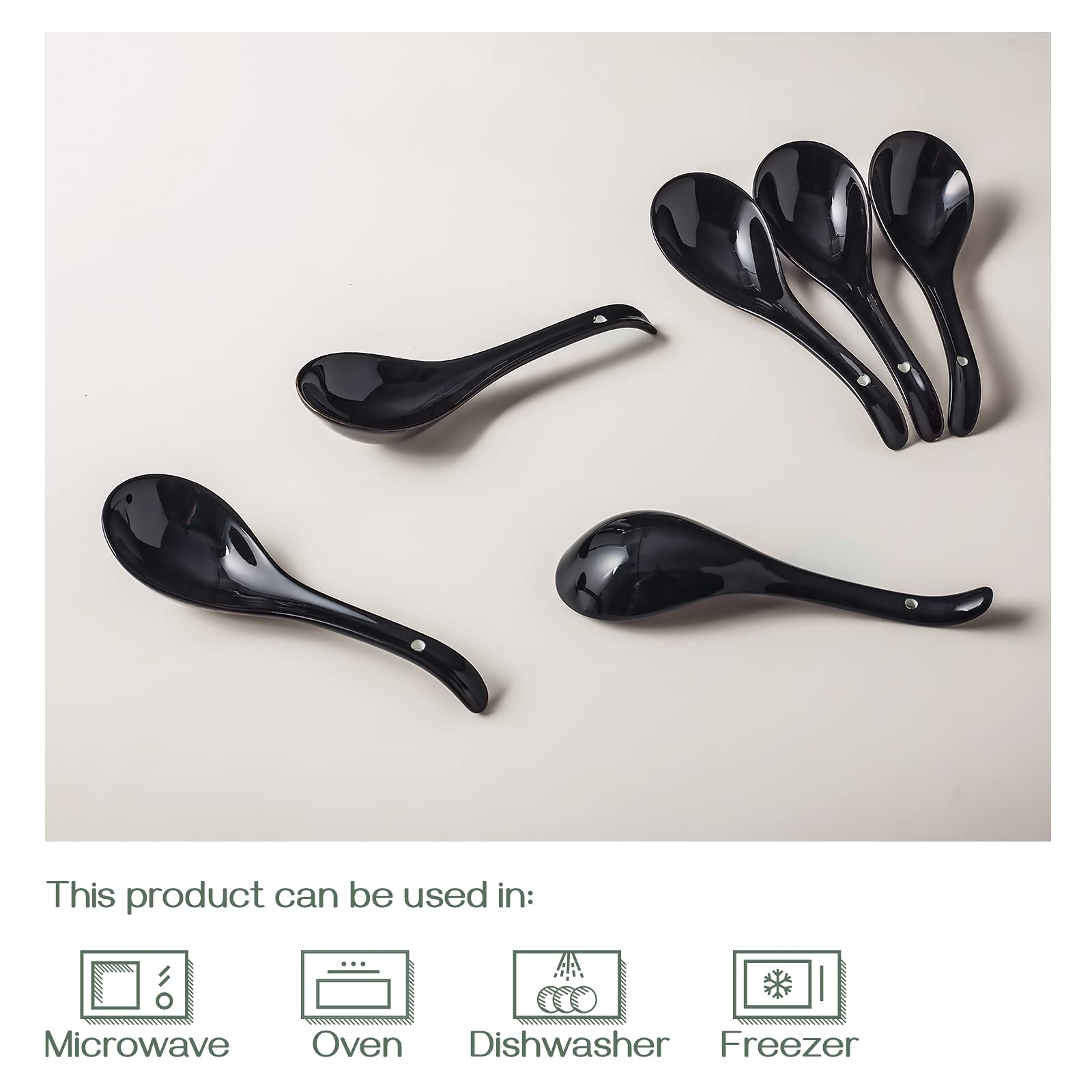 DOWAN dishwasher-safe porcelain spoon easy to clean.