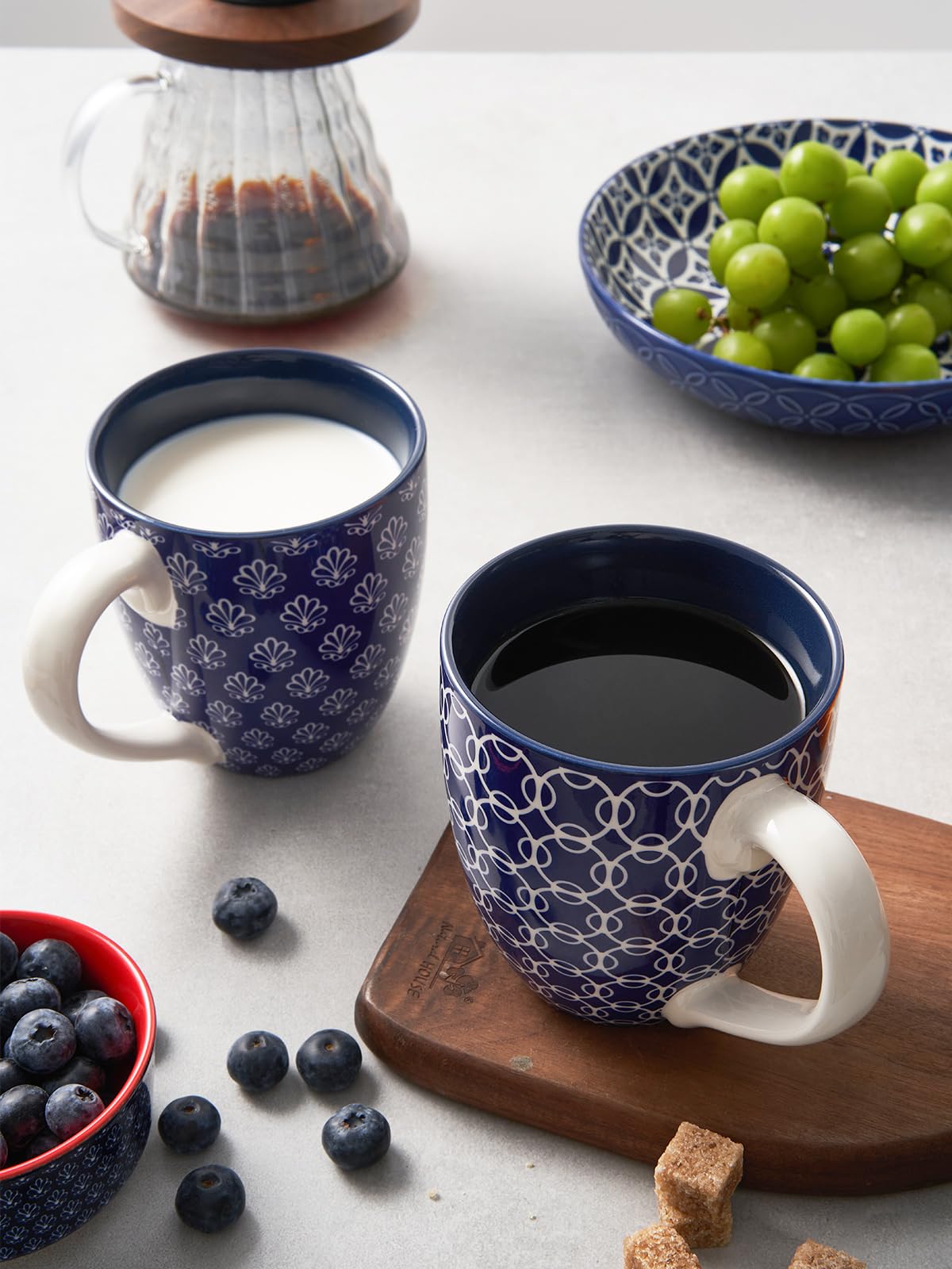 DOWAN porcelain mugs offer 16 oz capacity, perfect for lattes or cocoa in busy mornings.