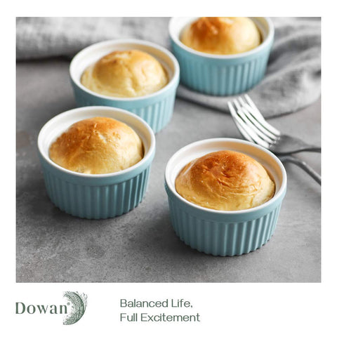 Dowan porcelain ramekin oven safe blue for baking desserts and dips.