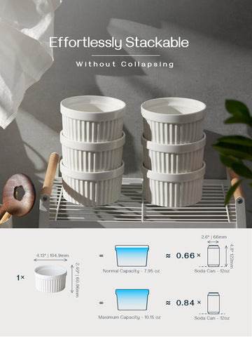 DOWAN porcelain souffle dishes with sturdy glaze for long-lasting daily use.