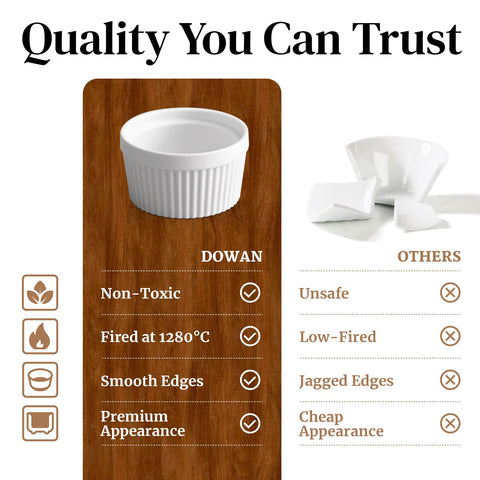 DOWAN custard cups small baking dishes for desserts or dips.