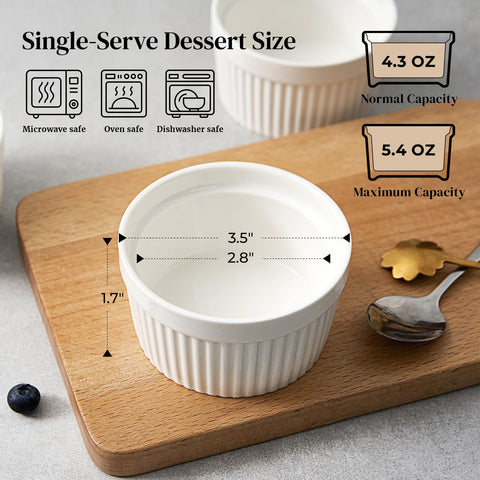 DOWAN soufflé ramekins porcelain cups bake evenly and keep warm textures.
