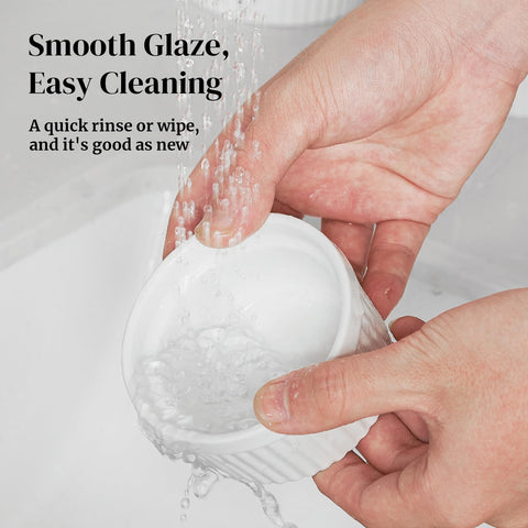 DOWAN dishwasher-safe 6oz ramekin simplifies cleanup after meals.