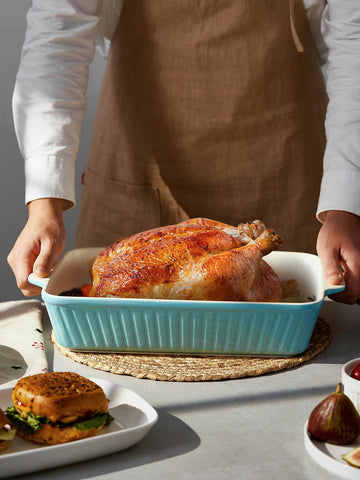 DOWAN rectangular baking dish blue, oven safe up to 500°F.