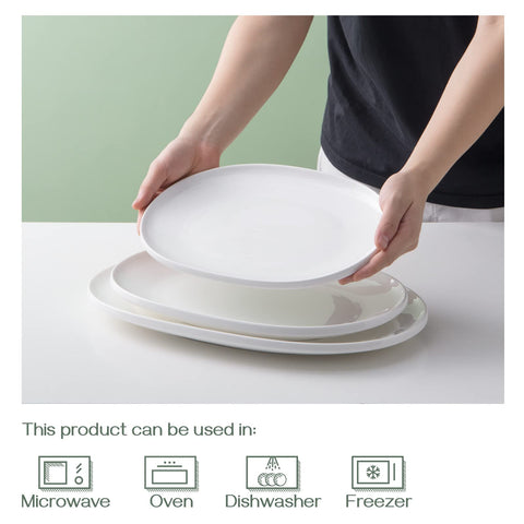 DOWAN rimmed-edge design helps prevent spills while serving.
