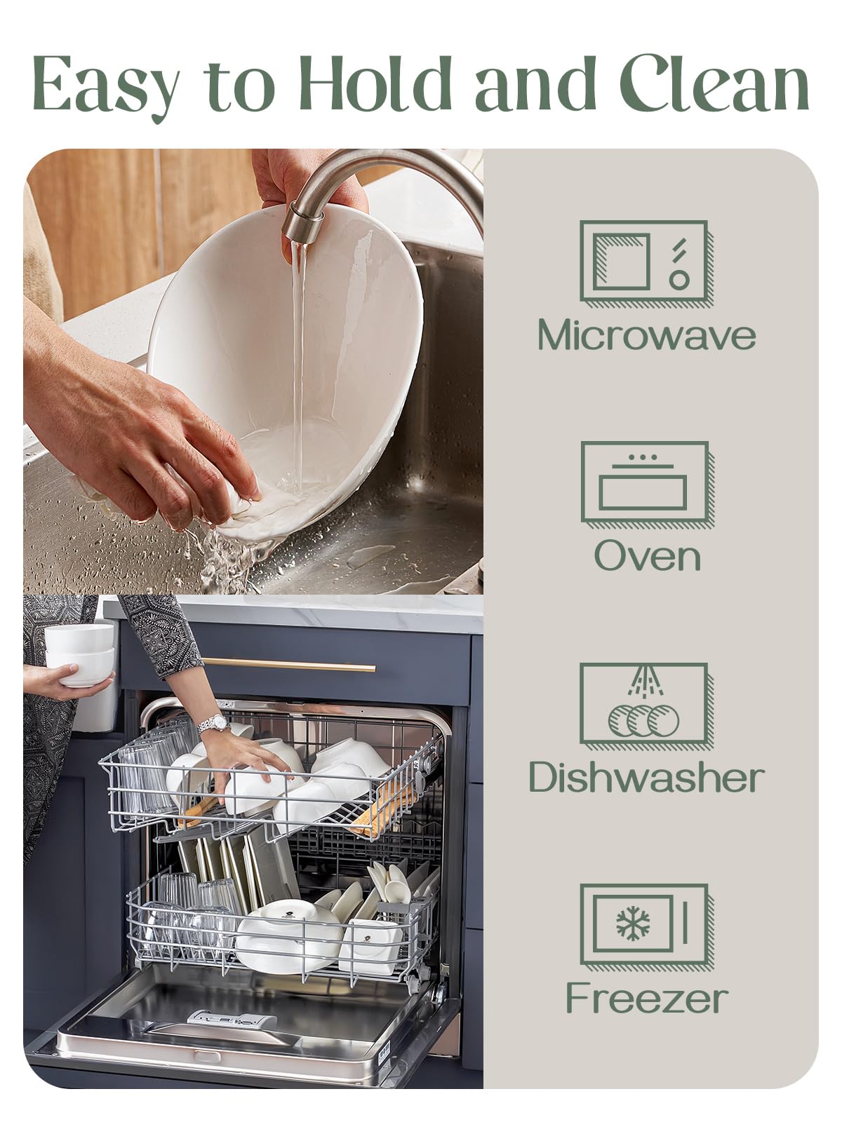 DOWAN versatile serving bowls for salads, pasta, and snacks.