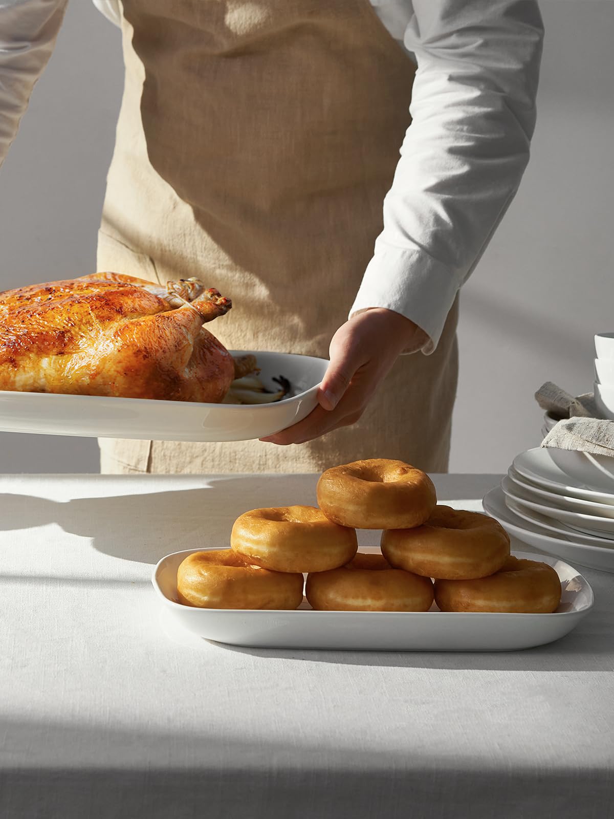 DOWAN 12-inch rectangle serving platter perfect for salads or desserts
