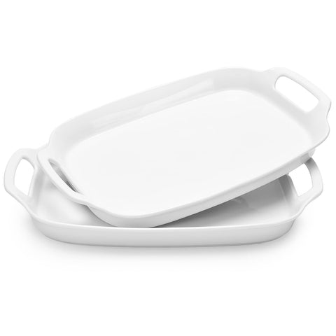 DOWAN serving tray with handles in 15-4 inch size for easy transport during gatherings.