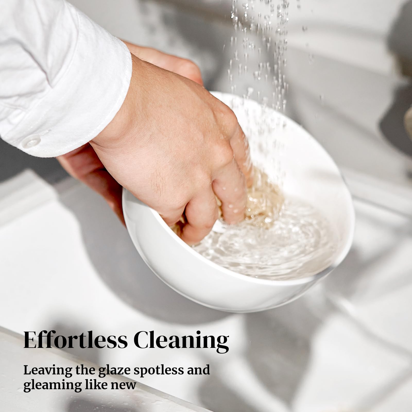 DOWAN smooth glazed interior, easy to clean and wipe away residue.